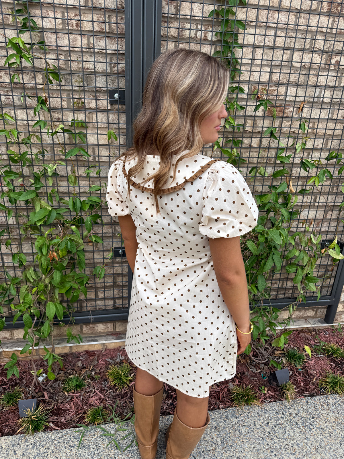 Cream Polka Dot Dress