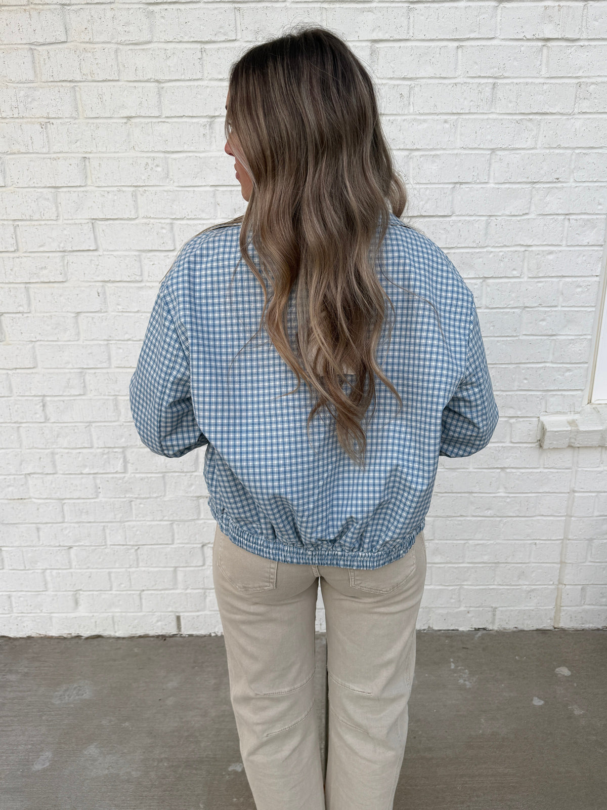 Reversible Gingham Ruffle Jacket
